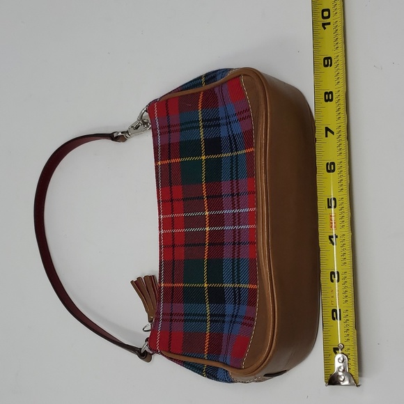 Coach Tartan Plaid Shoulder Hand Bag  No.H2J-8935 Wool Leather COACH - Picture 8 of 12